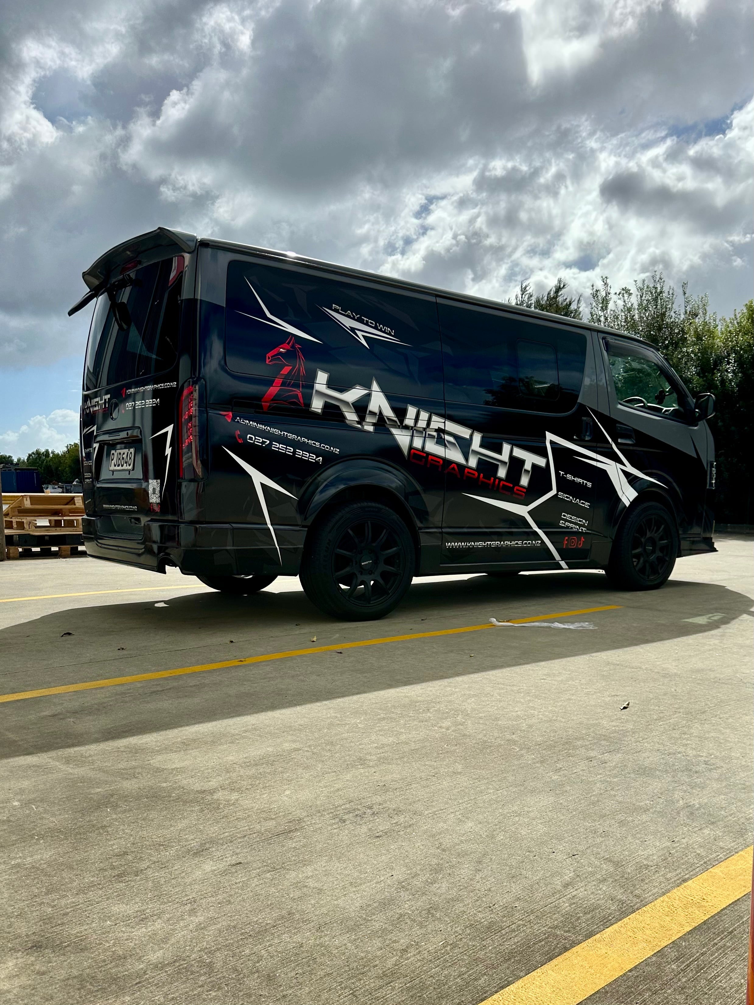 Knight Graphics van wrap - custom signage and vehicle wrap printing NZ