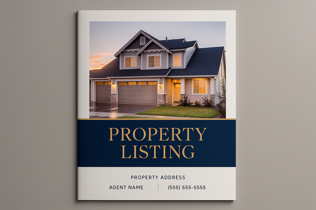 Real estate house listing booklet