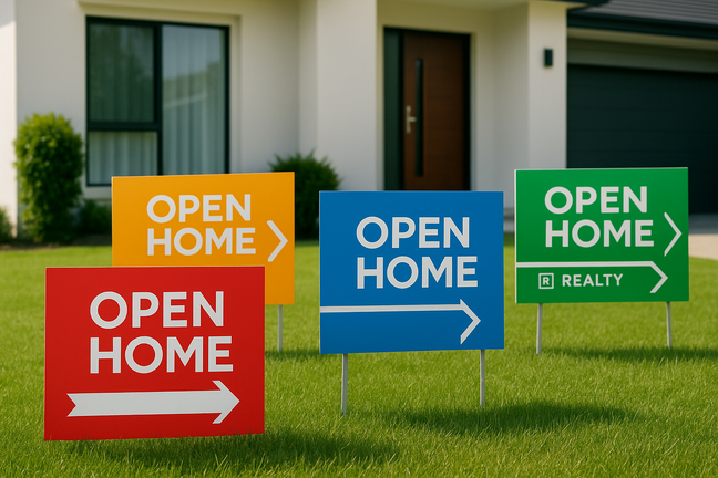 Real estate Open home signs