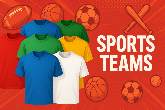 Sports Teams T-Shirts, sports teams banner 