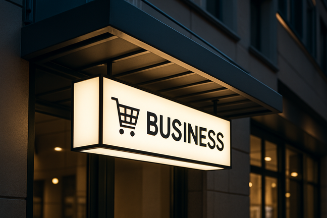 Under awning Light box signage